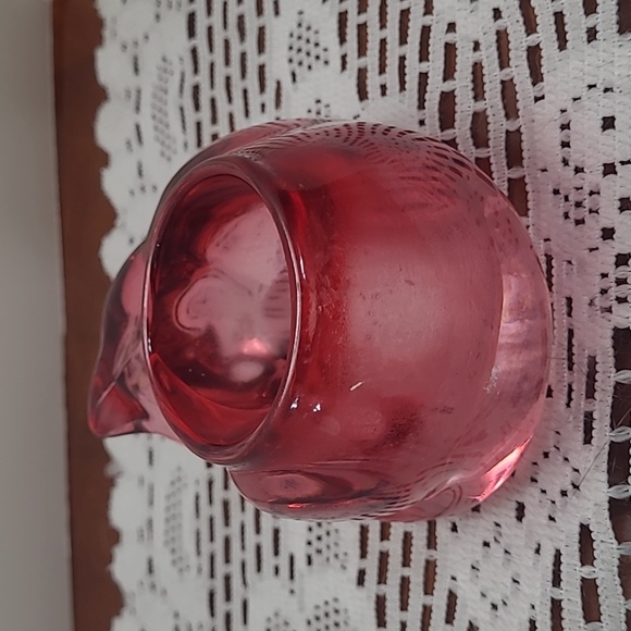 Vintage Indiana Cranberry Glass Sleeping Cat Votive Holder - Picture 3 of 6